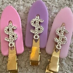 Dolla Bill Crystal and Acrylic Hair Clip Gold Plated💰💰